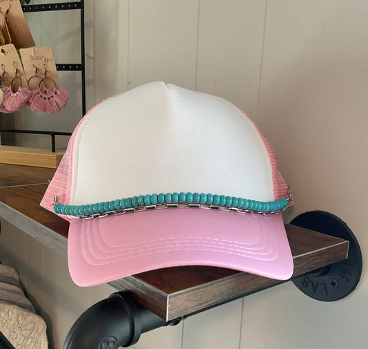 Soaring Range Turquoise Beaded Hat Chain