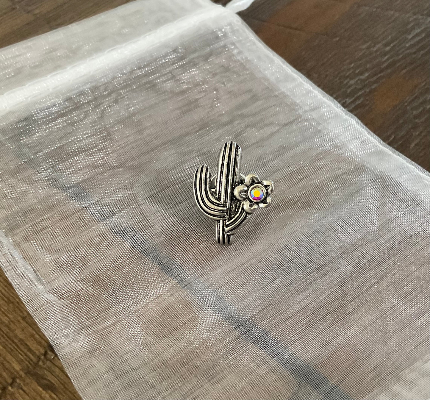 Silver Cactus Hat Pin