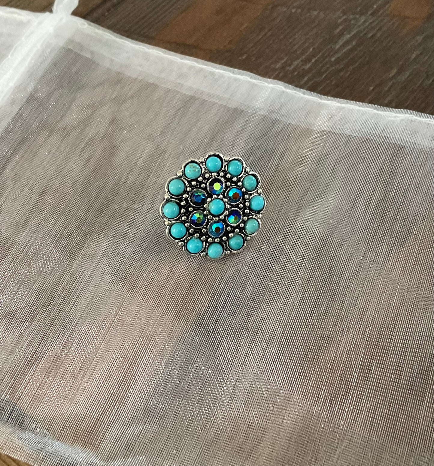 Turquoise Concho Hat Pin