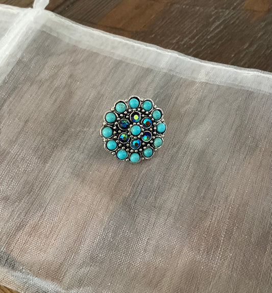 Turquoise Concho Hat Pin