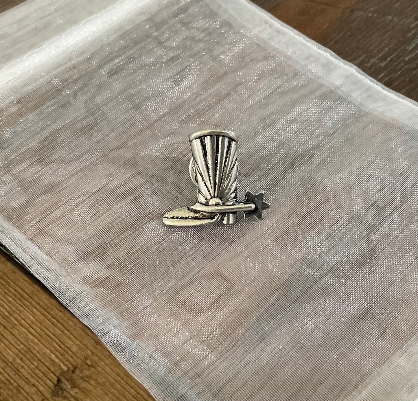 Silver Boot Hat Pin
