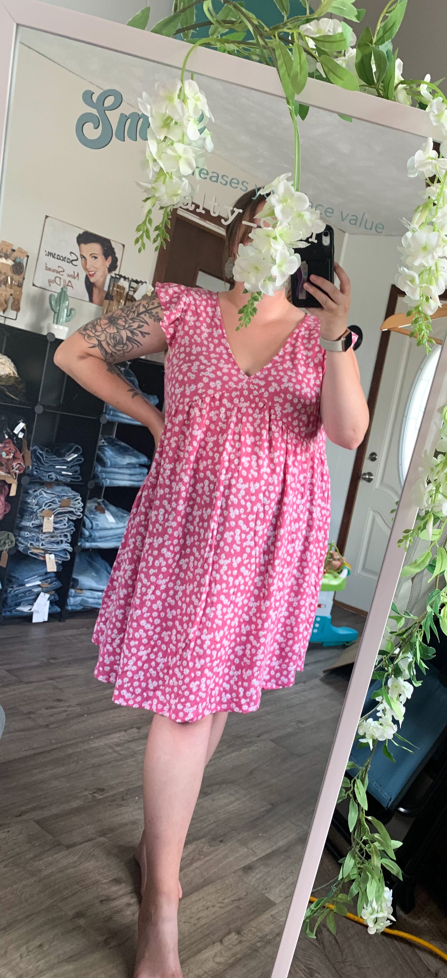 Plus Ditsy Floral Dress