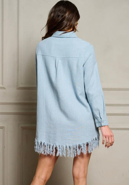 Cassie Fringe Denim Dress