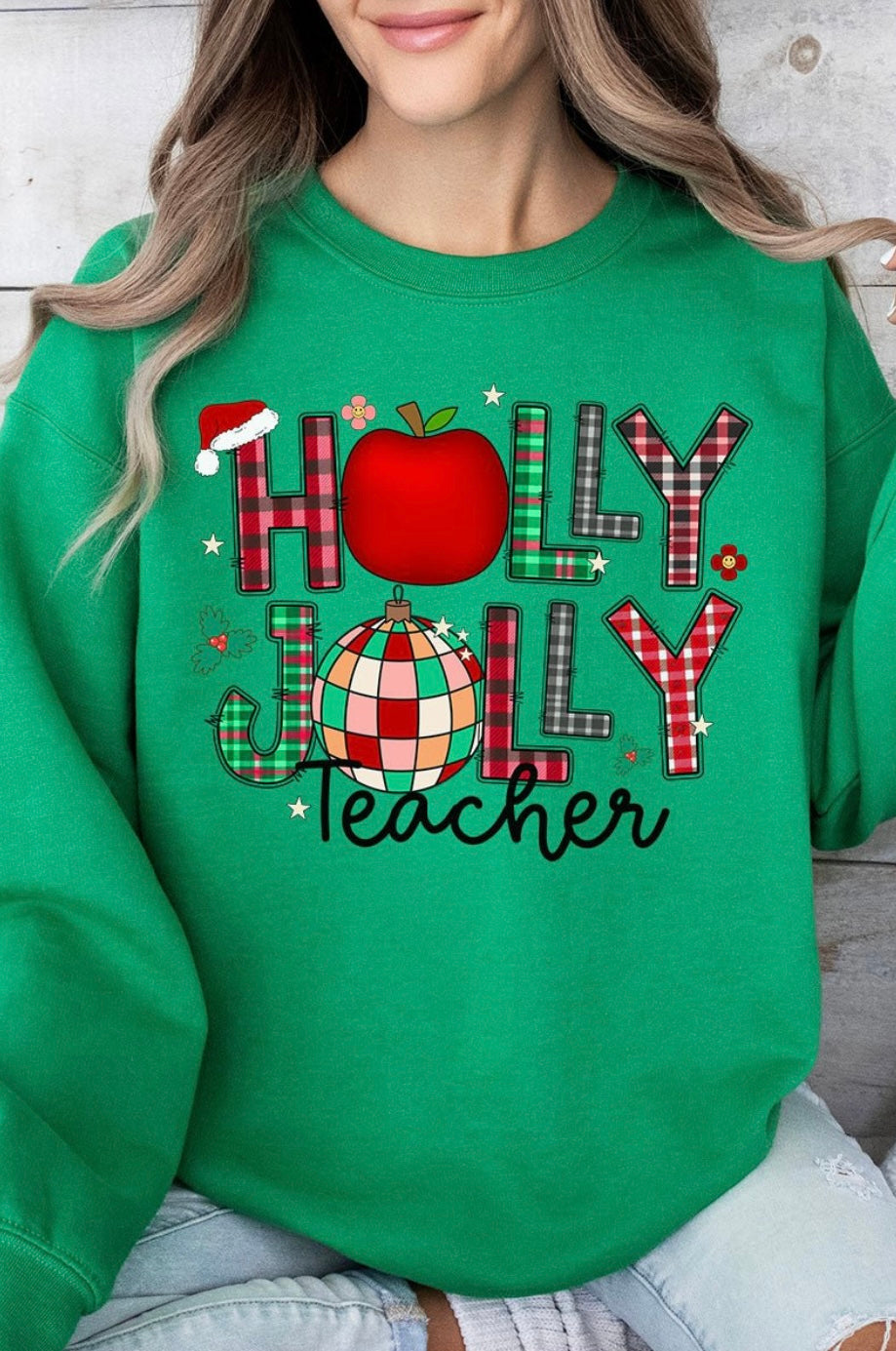 Holly Jolly Teacher Crewneck Sweatshirt