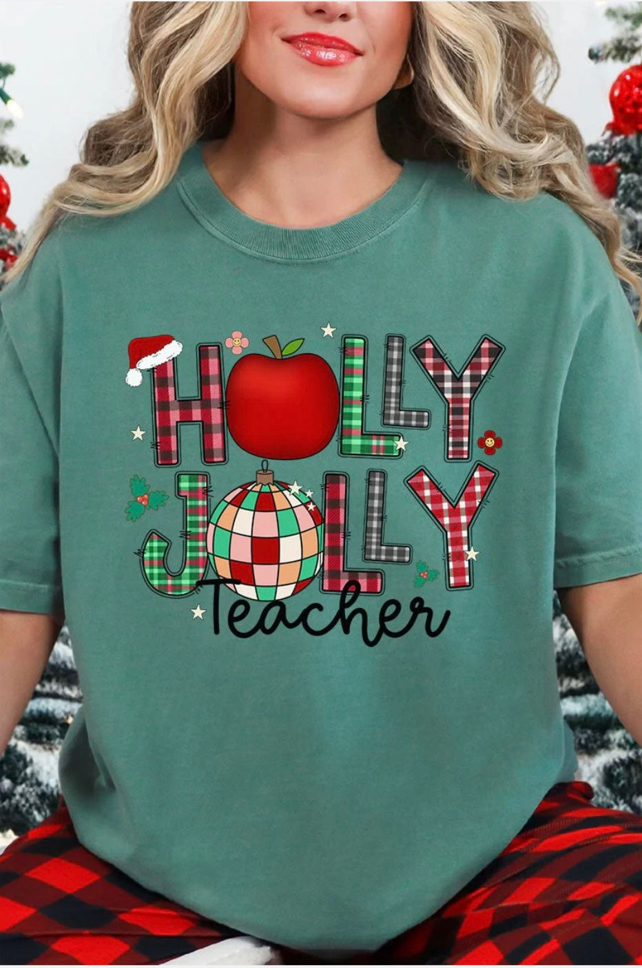 Holly Jolly Teacher Tshirt